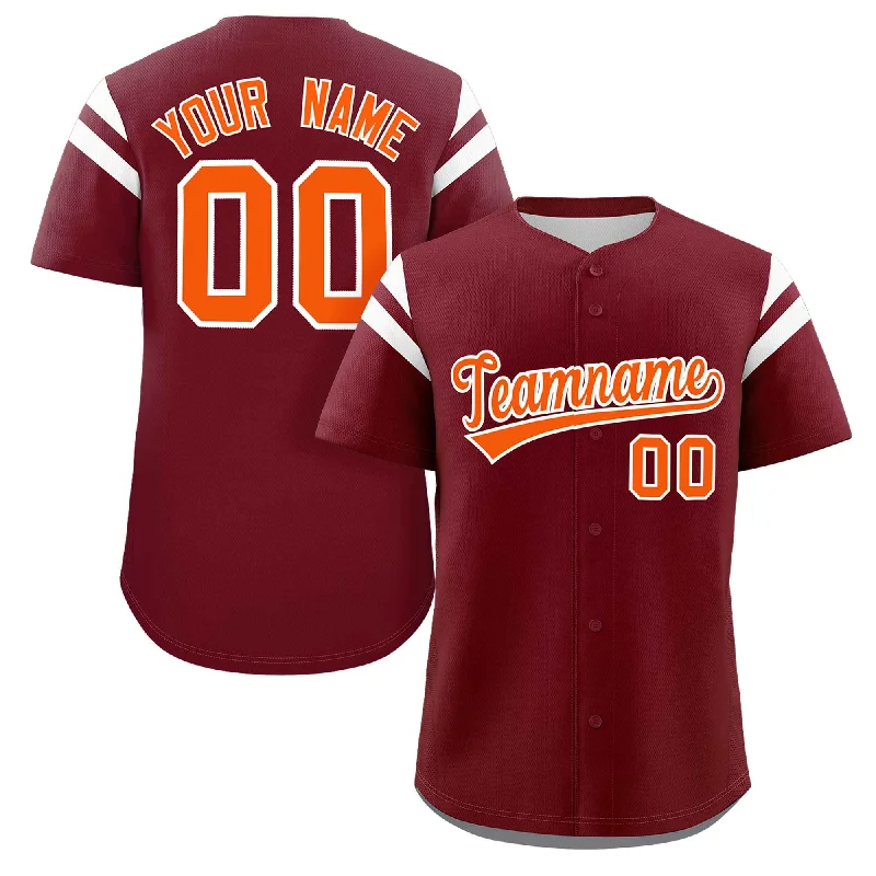 Baseball Jersey Poolside-Custom Crimson Orange-White Classic Style Personalized Full Button Authentic Baseball Jersey