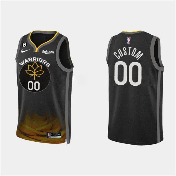 Basketball Jersey Hall of Fame-Men's Golden State Warriors Active Player Custom Black 2022-23 City edition Stitched Basketball Basketball Jersey