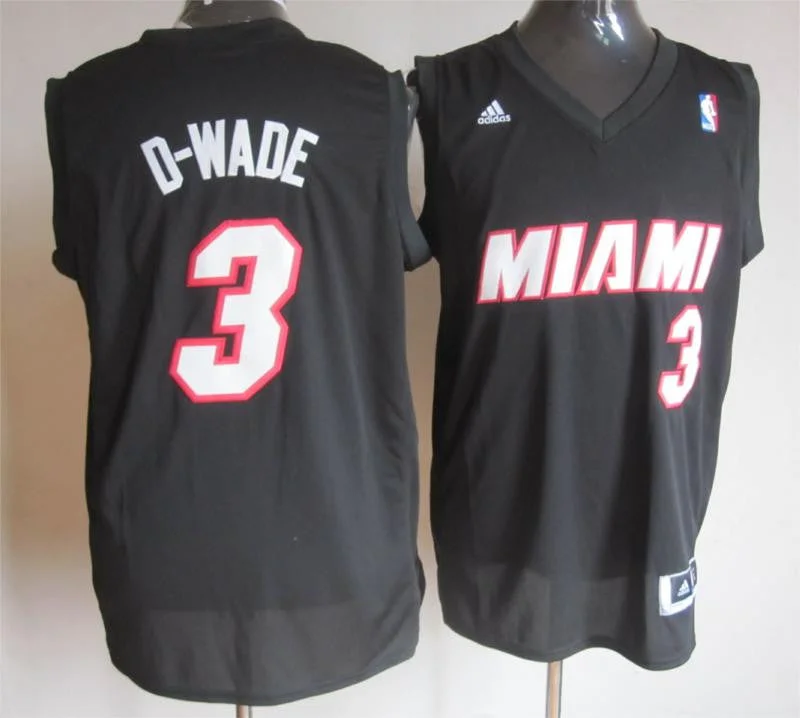 Basketball Jersey Trending-Heat 3 D-Wade Black New Basketball Jerseys