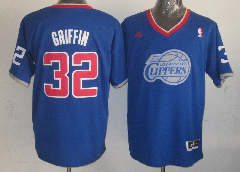 Basketball Jersey Printed-Clippers 32 Griffin Blue Christmas Edition Basketball Jerseys