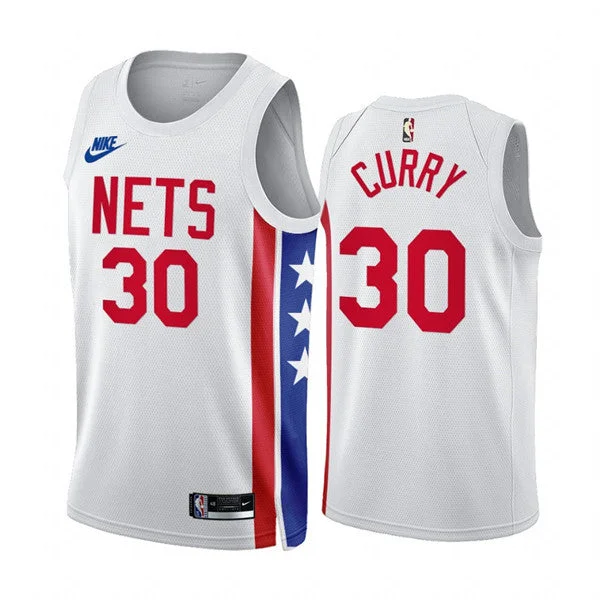 Basketball Jersey Breathable Fabric-Men's Brooklyn Nets #30 Seth Curry 2022/23 White Classic Edition Stitched Basketball Basketball Jersey