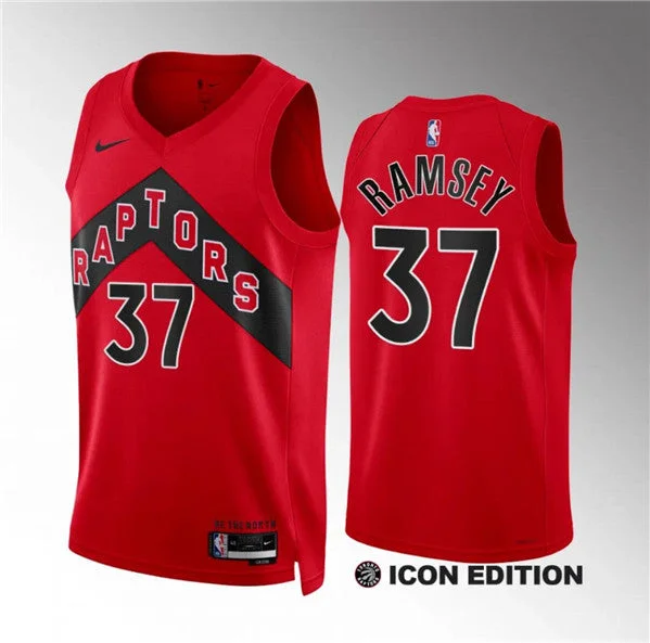 Basketball Jersey Green-Men's Toronto Raptors #37 Jahmi'us Ramsey Red Icon Edition Stitched Basketball Basketball Jersey