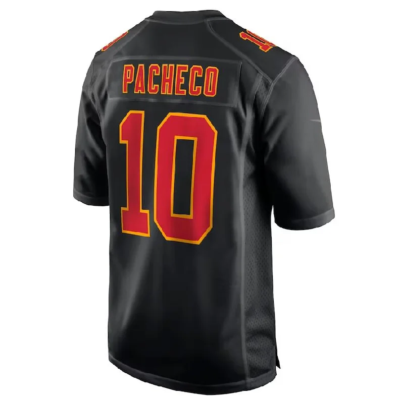 Football Jersey Durable-KC.Chiefs #10 Isiah Pacheco Black Super Bowl LVIII Carbon Fashion Game Player Jersey Football Jerseys