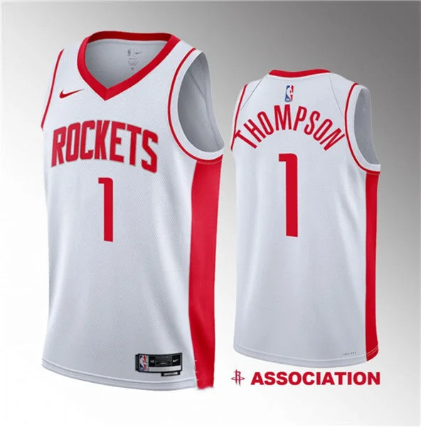 Basketball Jersey Graduation-Men's Houston Rockets #1 Amen Thompson White 2023 Draft Association Edition Stitched Basketball Basketball Jersey