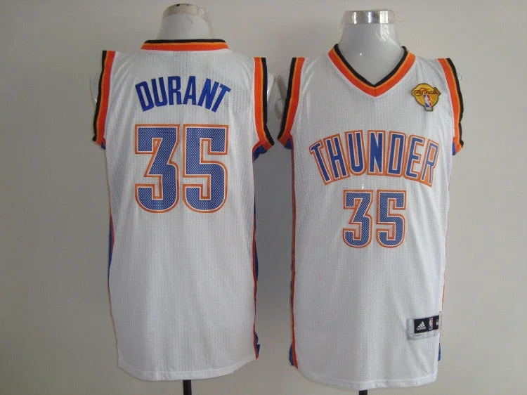 Basketball Jersey Artistic-Thunder 35 Durant White Fianls Patch AAA Basketball Jerseys