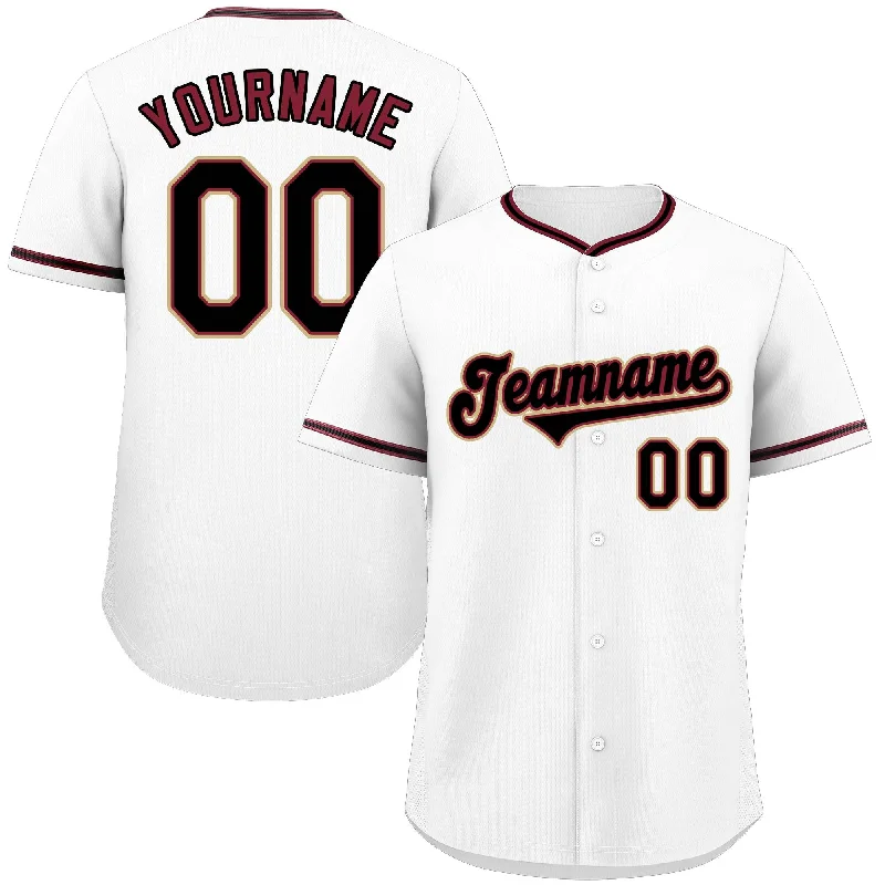 Baseball Jersey Halloween-Custom White Crimson-Cream Classic Style Authentic Baseball Jersey