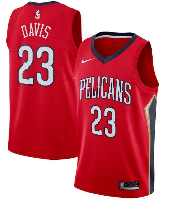 Basketball Jersey Viral-Men's New Orleans Pelicans Red #23 Anthony Davis Statement Edition Stitched Basketball Jersey