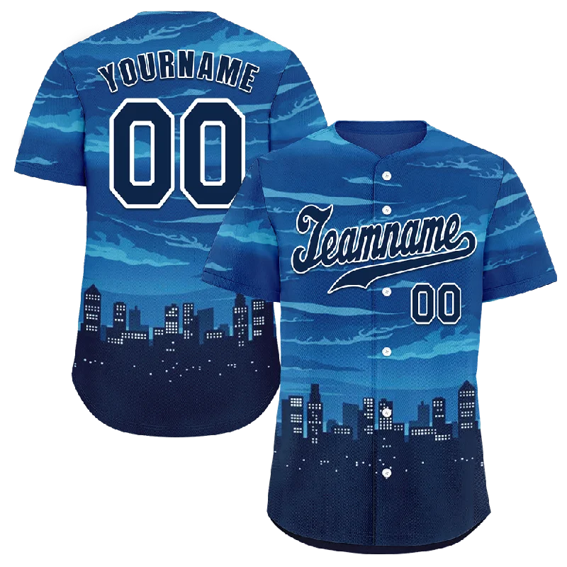 Baseball Jersey Waterproof-Custom Blue City Edition Black Authentic Baseball Jersey BSBJ0a-bc0fbca