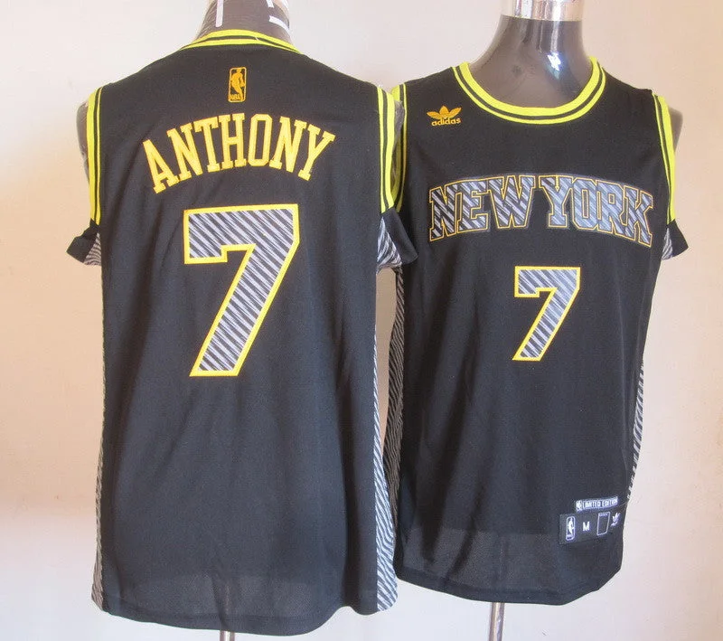 Basketball Jersey Bulk Order-Knicks 7 Anthony Black Fashion Basketball Jerseys