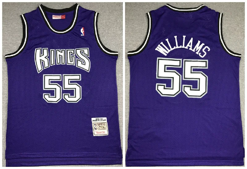 Basketball Jersey Oversized-New Yok Knicks Purple #55 Jason Williams 1998-99 Throwback Stitched Basketball Jersey