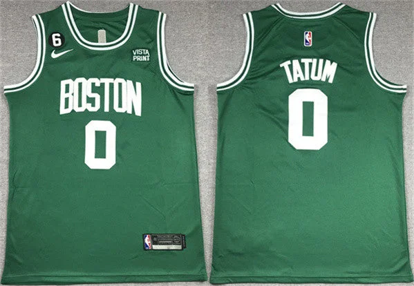 Basketball Jersey Soft-Men's Boston Celtics #0 Jayson Tatum Green No.6 Patch Stitched Basketball Basketball Jersey