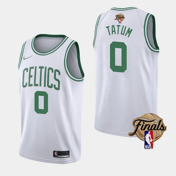 Basketball Jersey Budget-Friendly-Men's Boston Celtics #0 Jayson Tatum 2022 White Finals Stitched Basketball Jersey