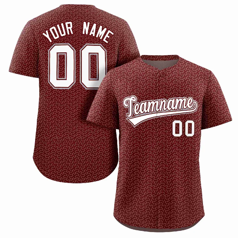 Baseball Jersey Streetwear-Custom Crimson White Texture Graffiti Pattern Personalized Authentic Baseball Jersey