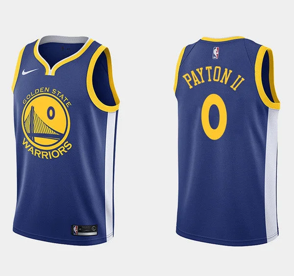 Basketball Jersey Movie-Themed-Men's Golden State Warriors #0 Gary Payton II Blue Stitched Basketball Basketball Jersey