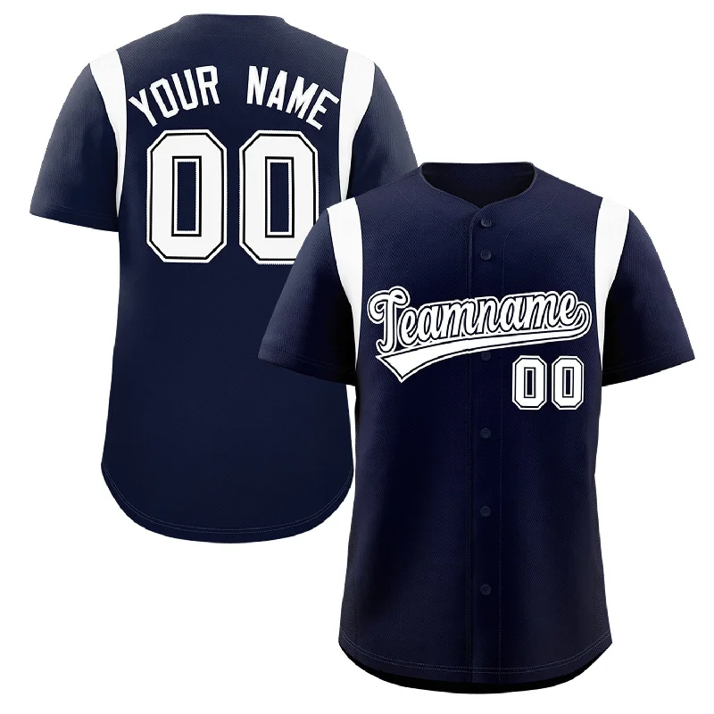 Baseball Jersey Retro-Custom Navy White Classic Style Personalized Full Button Authentic Baseball Jersey