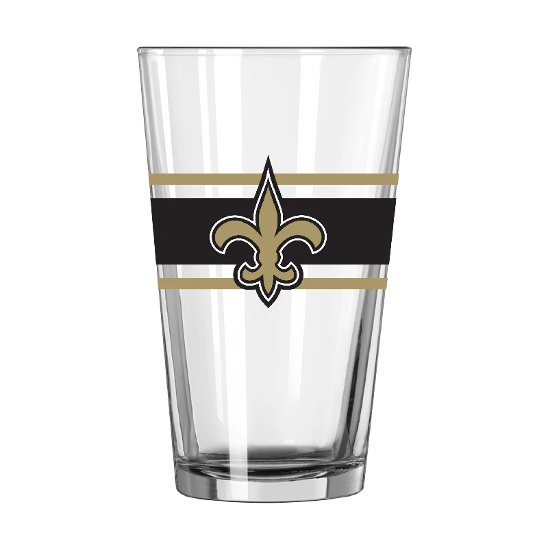 Team Mug Team Building-New Orleans Saints 16oz Stripe Pint Glass