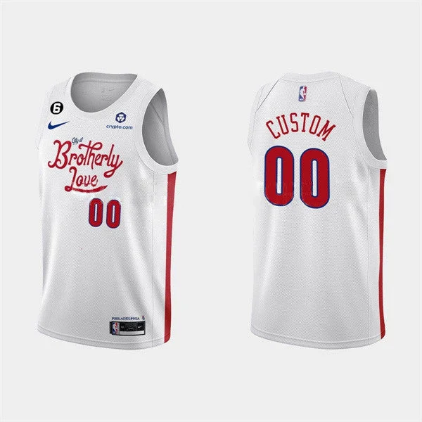 Basketball Jersey Game Day-Men's Philadelphia 76ers Active Player Custom 2022-23 White City Edition Stitched Basketball Basketball Jersey