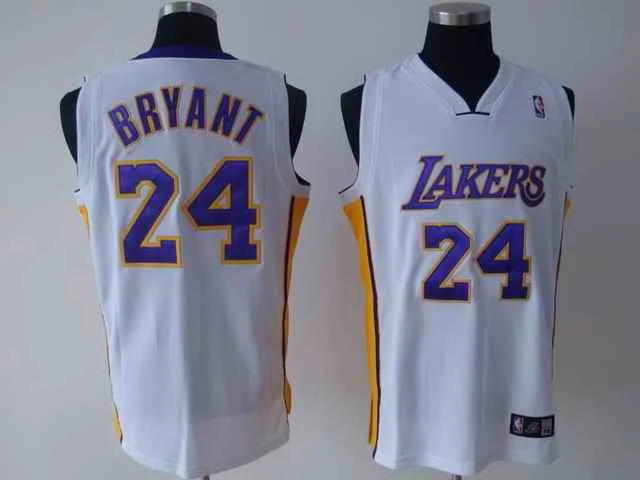 Basketball Jersey Dunk Contest-Lakers 24 Kobe Bryant White Basketball Jerseys