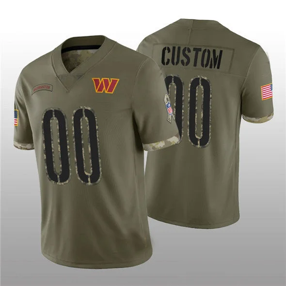 Football Jersey Red-Custom W.Commanders ACTIVE PLAYER 2022 Olive Salute To Service Limited Stitched Jersey Football Jersey