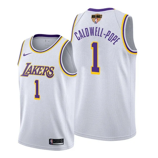 Basketball Jersey New Year-Men's Los Angeles Lakers #1 Kentavious Caldwell-Pope 2020 White Finals Stitched Basketball Jersey