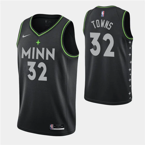 Basketball Jersey Limited Edition-Men's Minnesota Timberwolves #32 Karl-Anthony Towns Black City Swingman 2020-21 Stitched Basketball Jersey