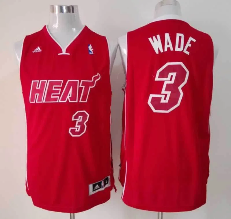 Basketball Jersey Classic Fit-Heat 3 Wade Red 2014 Swingman Basketball Jerseys