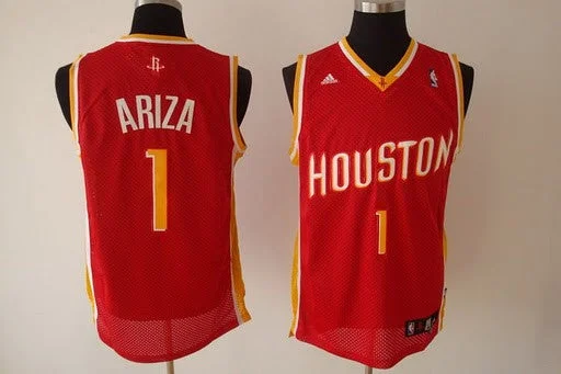 Basketball Jersey Workout-Rockets 1 Ariza Red Basketball Jerseys