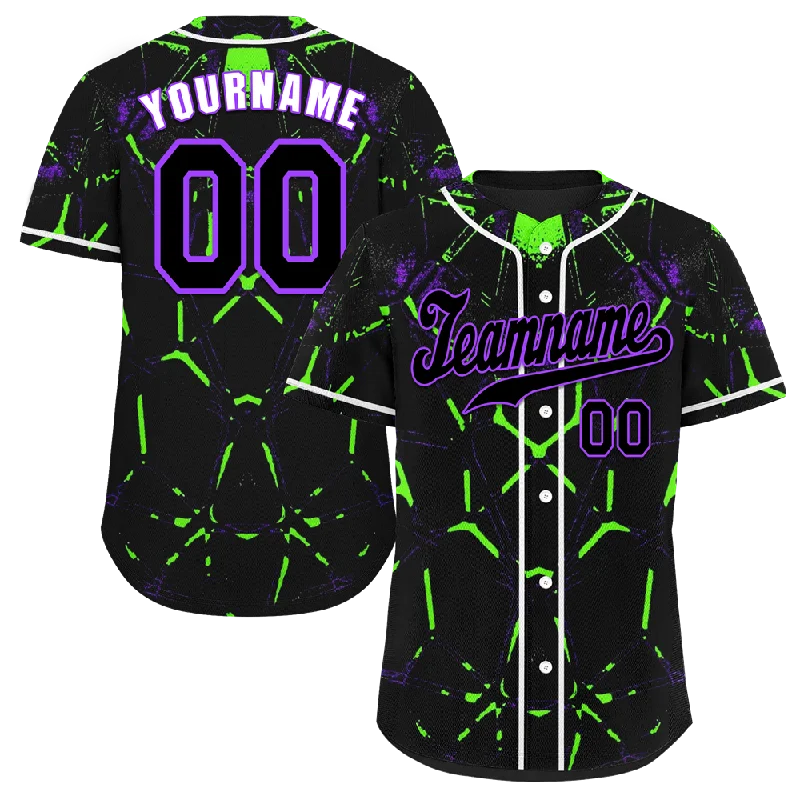 Baseball Jersey Practice-Custom Black Graffiti Pattern Black Authentic Baseball Jersey