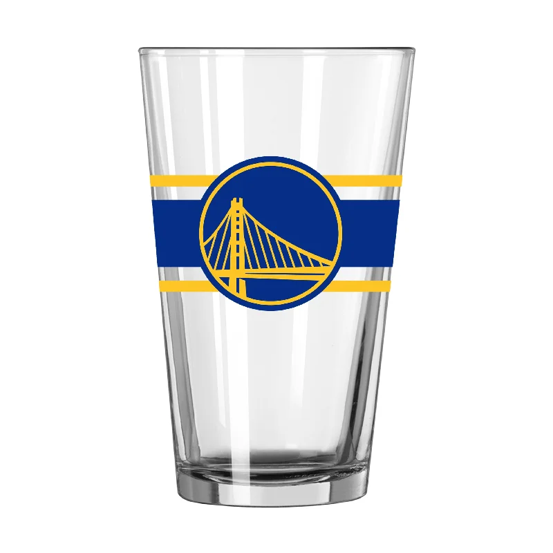 Team Mug Corporate Gift-Golden State Warriors 16oz Stripe Pint Glass