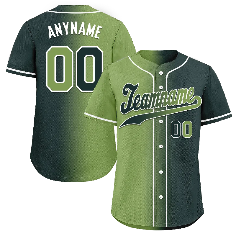 Baseball Jersey All-Star-Custom Green Gradient Fashion Personalized Authentic Baseball Jersey BSBJ01-D0a708c