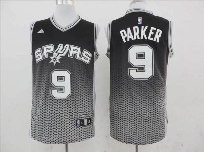 Basketball Jersey Moisture-Wicking-Spurs 9 Parker Black Resonate Fashion Swingman Basketball Jersey