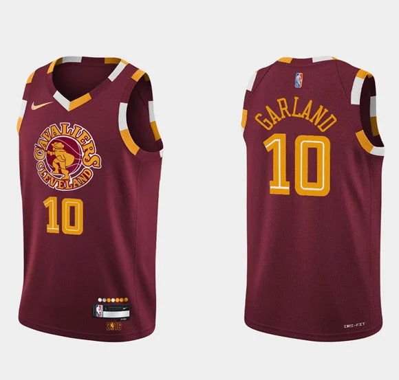 Basketball Jersey Basketball Grandma-Men's Cleveland Cavaliers #10 Darius Garland Wine Red 75th Anniversary City Stitched Basketball Jersey