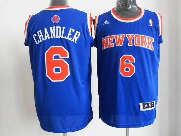 Basketball Jersey Waterproof-Knicks 6 Chandler Blue Basketball Jerseys