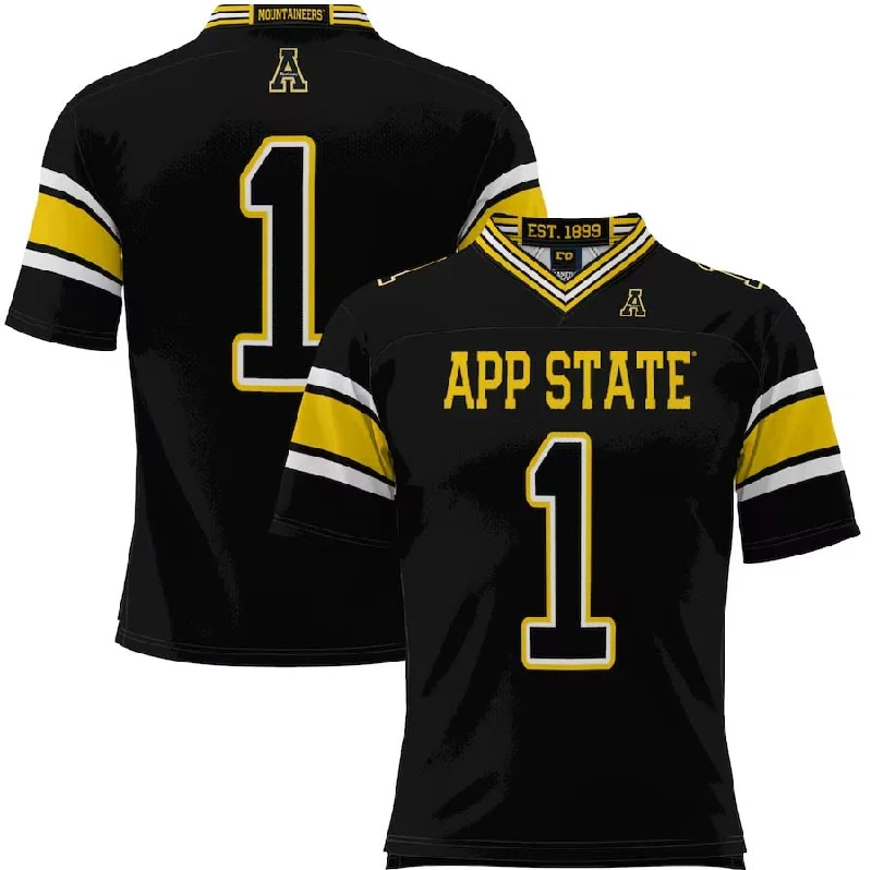 Football Jersey Meme-#1 A.State Mountaineers GameDay Greats Endzone Football Jersey - Black Stitched American College Jerseys