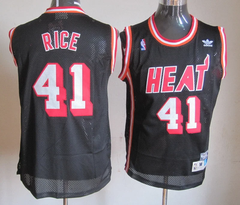 Basketball Jersey Floral-Heat 41 Rice Black Basketball Jerseys