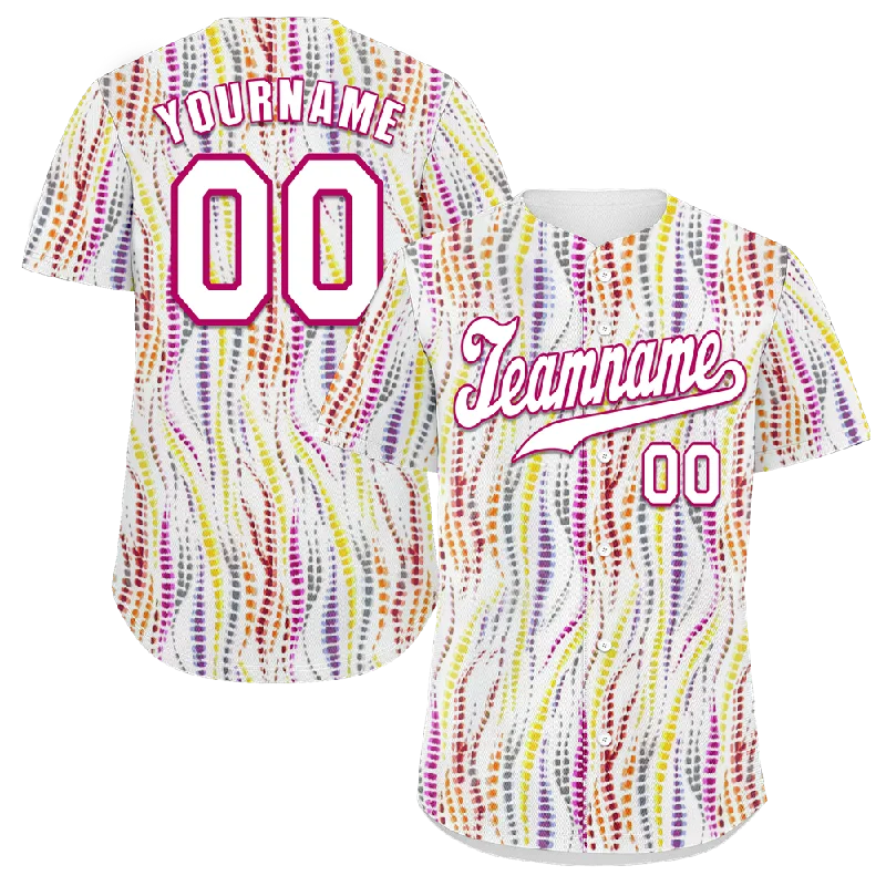 Baseball Jersey Gamer-Custom Yellow Purple Tie Dye White Authentic Baseball Jersey BSBJ0a-bc0fbfc