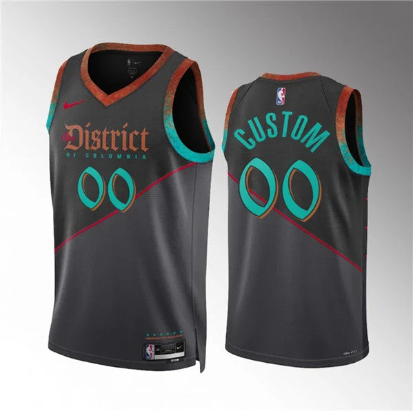 Basketball Jersey Basketball Sister-Men' Washington Wizards Active Custom Black 2023/24 City Edition Stitched Basketball Basketball Jersey