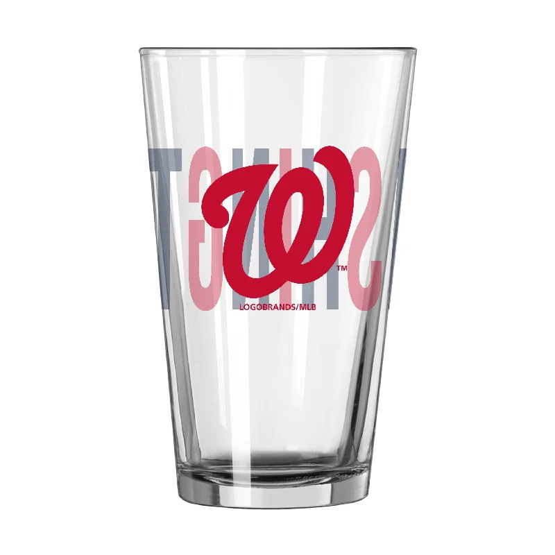 Team Mug Engraved-Washington Nationals 16oz Overtime Pint Glass