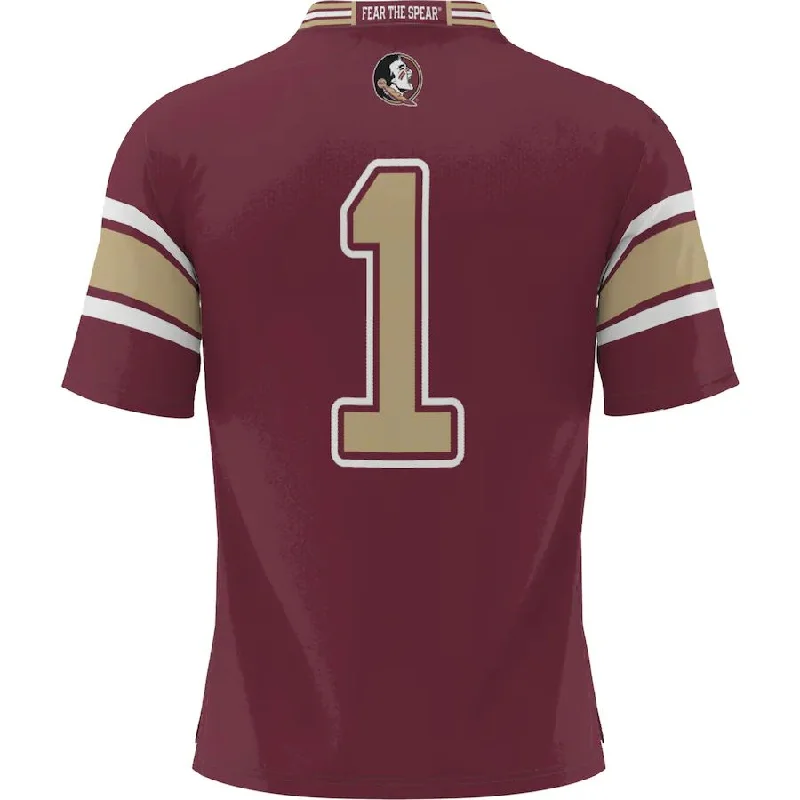 Football Jersey Limited Stock-#1 F.State Seminoles ProSphere Endzone Football Jersey Garnet Stitched American College Jerseys