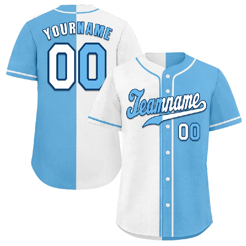 Baseball Jersey Travel-Custom White Blue Gradient Fashion Blue Authentic Baseball Jersey