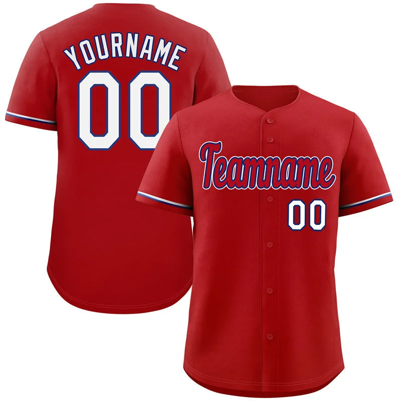 Baseball Jersey Playoff-Custom Red Red-White Classic Style Authentic Baseball Jersey