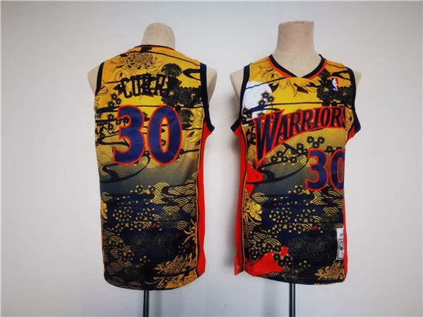 Basketball Jersey Budget-Friendly-Men's Golden State Warriors #30 Stephen Curry Yellow/Red/Black Throwback Stitched Basketball Jersey