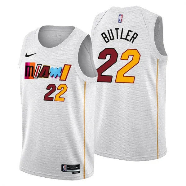 Basketball Jersey Esports-Men's Miami Heat #22 Jimmy Butler 2022/23 White City Edition Stitched Basketball Jersey