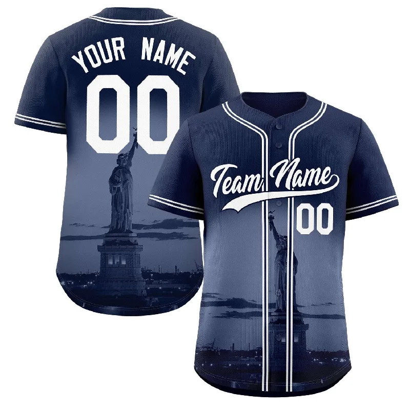 Baseball Jersey Office-Custom Navy White-Navy New York City Connect Baseball Jersey