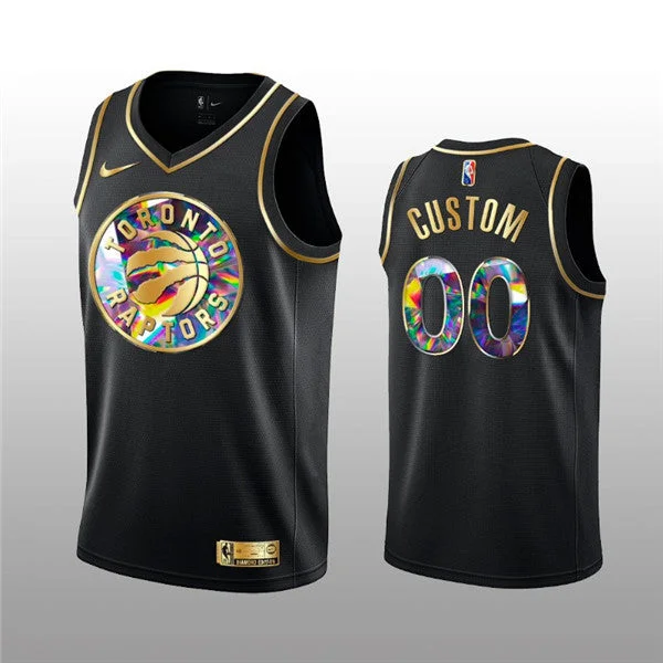 Basketball Jersey Eco-Friendly-Men's Toronto Raptors Active Player Custom 2021/22 Black Golden Edition 75th Anniversary Diamond Logo Stitched Basketball Basketball Jersey