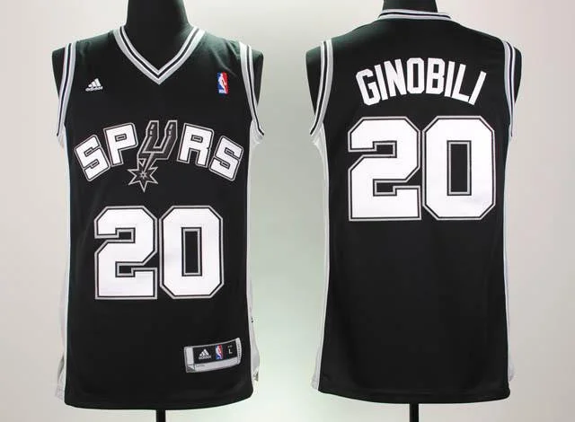 Basketball Jersey Durable-Spurs 20 Manu Ginobili Black Basketball Jerseys