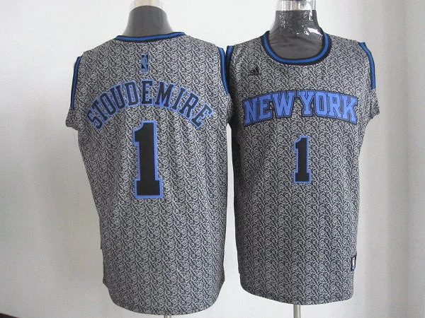 Basketball Jersey Slam Dunk-Knicks 1 Stoudemire Grey Basketball Jerseys