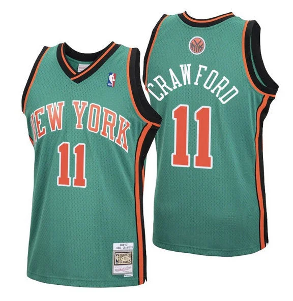 Basketball Jersey Sleeveless-Men's New Yok Knicks #11 Jamal Crawford 2006-07 Green Swingman Stitched Basketball Jersey