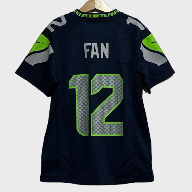 Football Jersey V-Neck-Fan #12 Seattle Seahawks Jersey Youth S