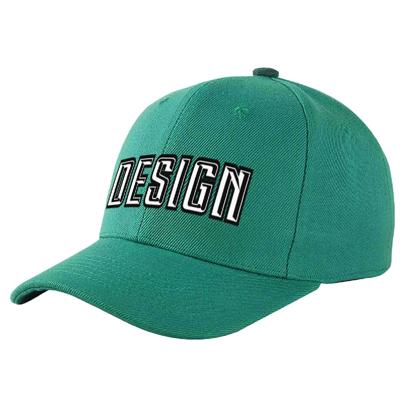 Baseball Cap Thanksgiving-Custom Light Green White-Black Curved Eaves Sport Design Baseball Cap